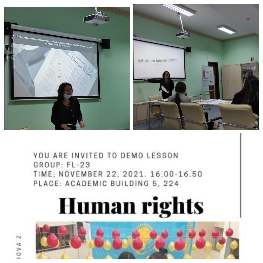открытое занятие на тему «Human rights»